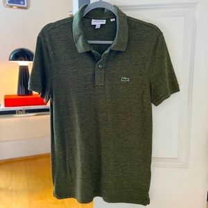 Lactose Slim Pique Polo — Medium, Olive Green